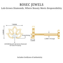 Nature Inspired Diamond Lotus Earring