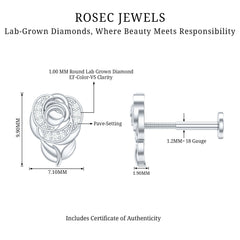 Nature Inspired Diamond Flower Helix Earring