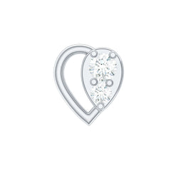 Diamond Heart Earring for Conch Piercing