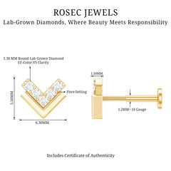 Diamond Arrow Earring for Conch Piercing