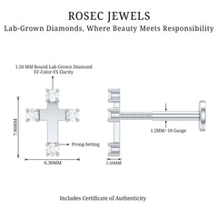 Diamond Cross Cartilage Earring