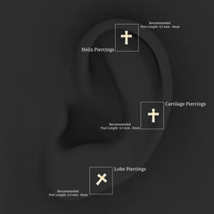 Diamond Cross Cartilage Earring