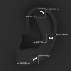 Diamond Bow Earring for Helix Piercing