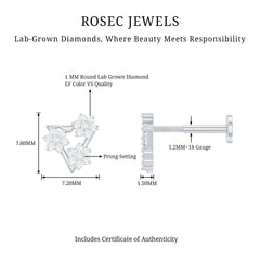Diamond Triangle Earring for Helix Piercing