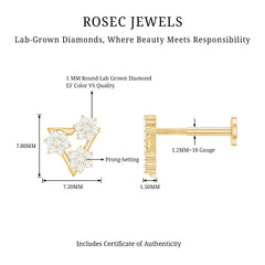 Diamond Triangle Earring for Helix Piercing