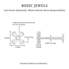 Round Diamond Minimal Helix Earring