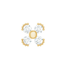 Round Diamond Minimal Helix Earring