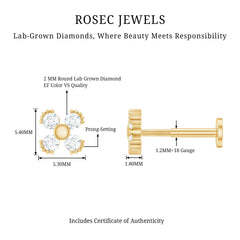 Round Diamond Minimal Helix Earring