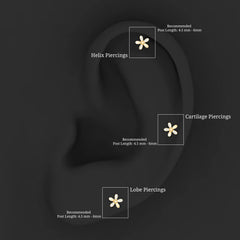 Simple Diamond Floral Earring for Cartilage Piercing