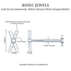 Simple Diamond X Earring for Tragus Piercing