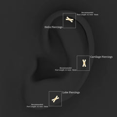 Simple Diamond X Earring for Tragus Piercing
