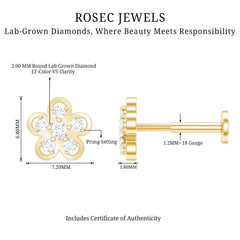 Diamond Floral Helix Earring for Women