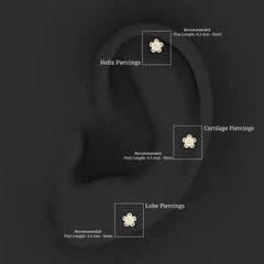 Diamond Floral Helix Earring for Women