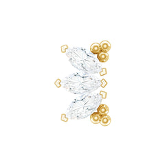 Marquise Diamond 3 Stone Crawler Earring