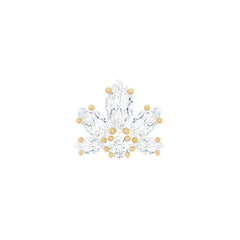 Marquise Diamond Lotus Earring for Upper Lobe Piercing