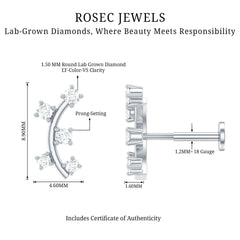 Diamond Curved Crawler Earring