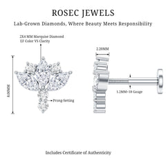 Diamond Lotus Cartilage Earring