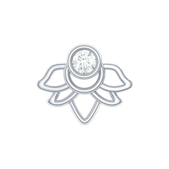 Diamond Lotus Earring for Helix Piercing