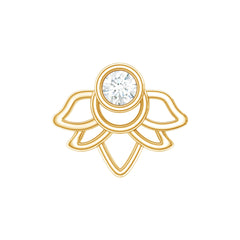 Diamond Lotus Earring for Helix Piercing
