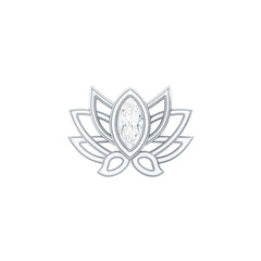 Marquise Diamond Lotus Cartilage Earring for Her