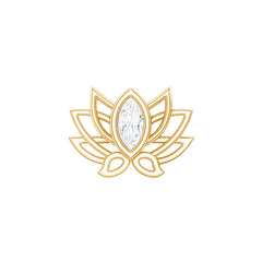 Marquise Diamond Lotus Cartilage Earring for Her