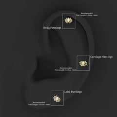 Marquise Diamond Lotus Cartilage Earring for Her