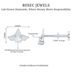 Minimalist Diamond Floral Earring for Cartilage Piercing