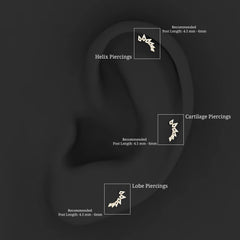 Designer Diamond Ear Crawler Earring for Helix Piercing