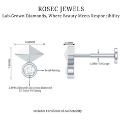 Diamond Geometric Tragus Earring