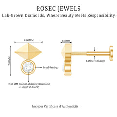 Diamond Geometric Tragus Earring