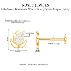 Diamond Flower Earring for Tragus Piercing