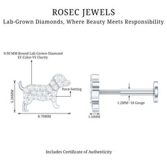Adorable Diamond Puppy Earring for Helix Piercing