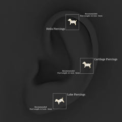 Adorable Diamond Puppy Earring for Helix Piercing