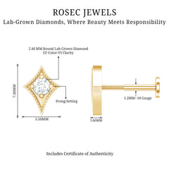 Diamond Kite Shape Tragus Earring