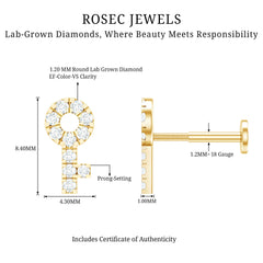 Diamond Key Shape Tragus Earring