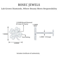 Diamond Four Leaf Clover Tragus Earring