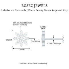 Diamond Floral Earring for Conch Piercing