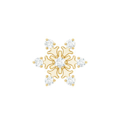 Diamond Snowflake Earring for Upper Lobe Piercing