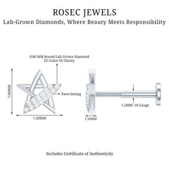 Diamond Star Earring for Helix Piercing