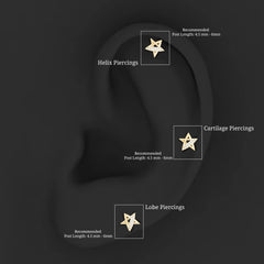 Diamond Star Earring for Helix Piercing