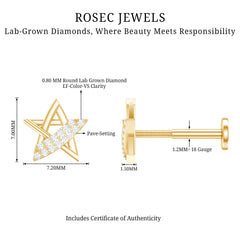 Diamond Star Earring for Helix Piercing