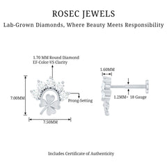 Diamond Four Leaf Clover Earring
