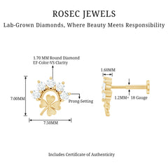 Diamond Four Leaf Clover Earring