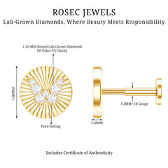 Diamond Butterfly Earring for Cartilage Piercing
