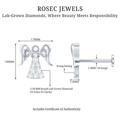 Minimal Diamond Angel Upper Lobe Earring
