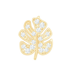 Diamond Leaf Earring for Cartilage Piercing