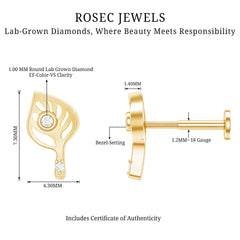 Diamond Leaf Helix Earring