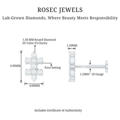 Diamond Puzzle Piece Earring for Helix Piercing