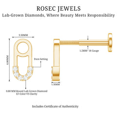 Diamond Pin Earring for Helix Piercing