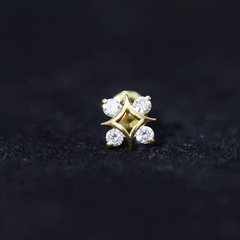 Round Moissanite Star Earring for Helix Piercing